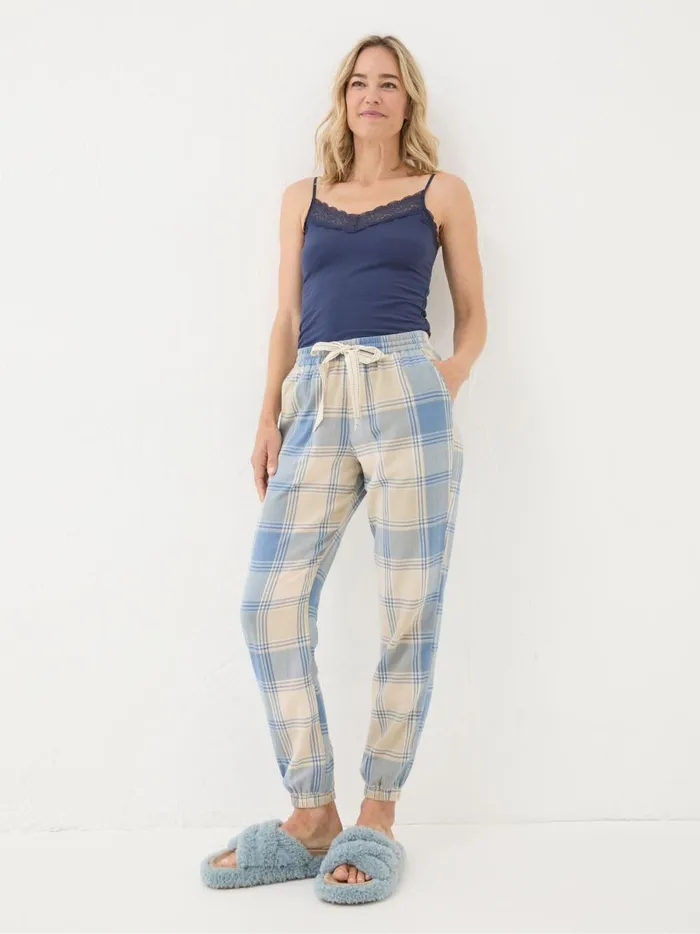 Women Pyjamas and Nightwear Fat Face Cora Ivory Check Pyjama Bottoms