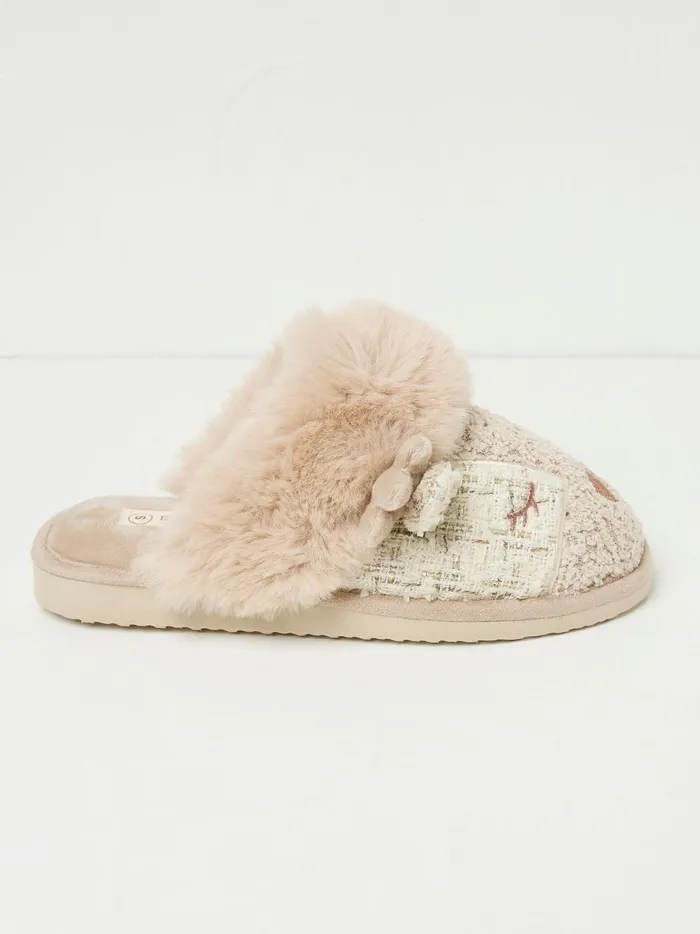 Women Pyjamas and Nightwear Fat Face Delilah Ivory Deer Slippers