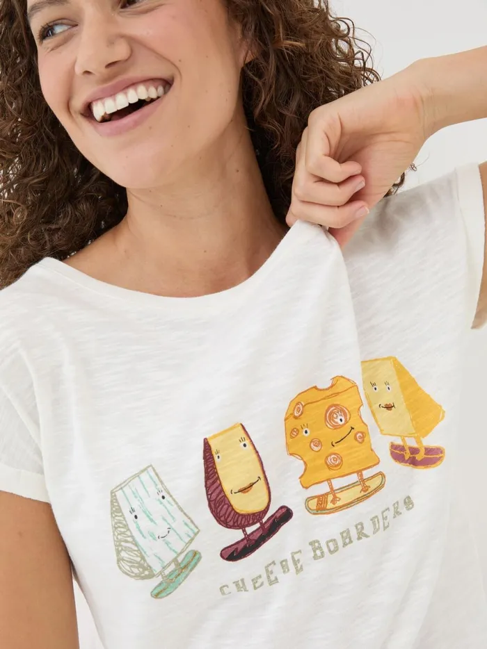 Women Pyjamas and Nightwear Fat Face Ivory Cheese Graphic TShirt