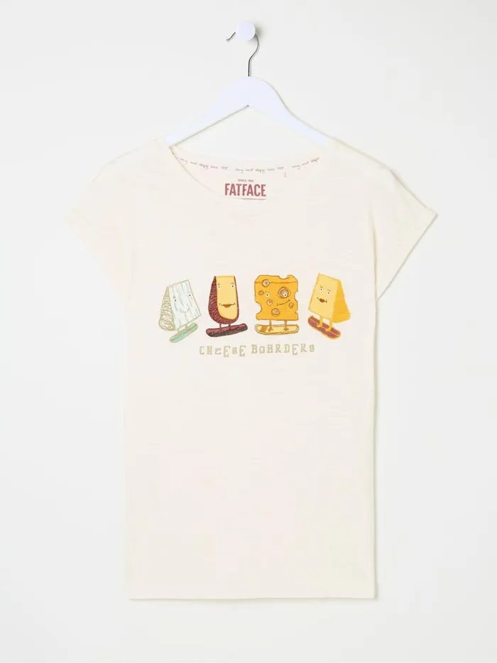 Women Pyjamas and Nightwear Fat Face Ivory Cheese Graphic TShirt