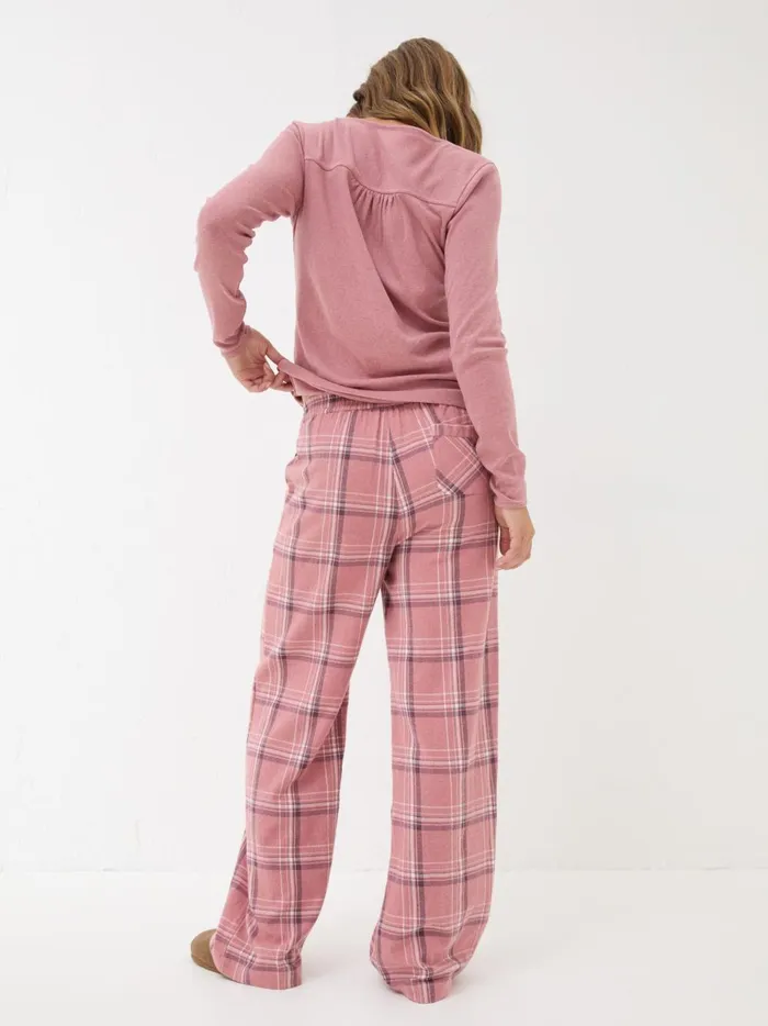 Women Pyjamas and Nightwear Fat Face Lola Pink Check 100 Cotton Pyjama Bottoms