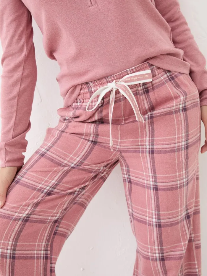 Women Pyjamas and Nightwear Fat Face Lola Pink Check 100 Cotton Pyjama Bottoms