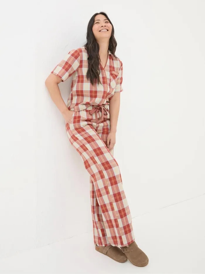 Women Pyjamas and Nightwear Fat Face Lola Red Multi Check Pyjama Bottoms
