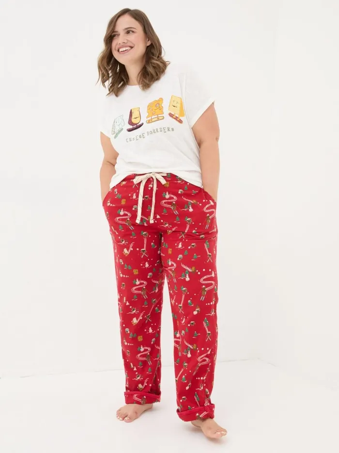 Women Pyjamas and Nightwear Fat Face Red Eva Food Print Pyjama Bottoms