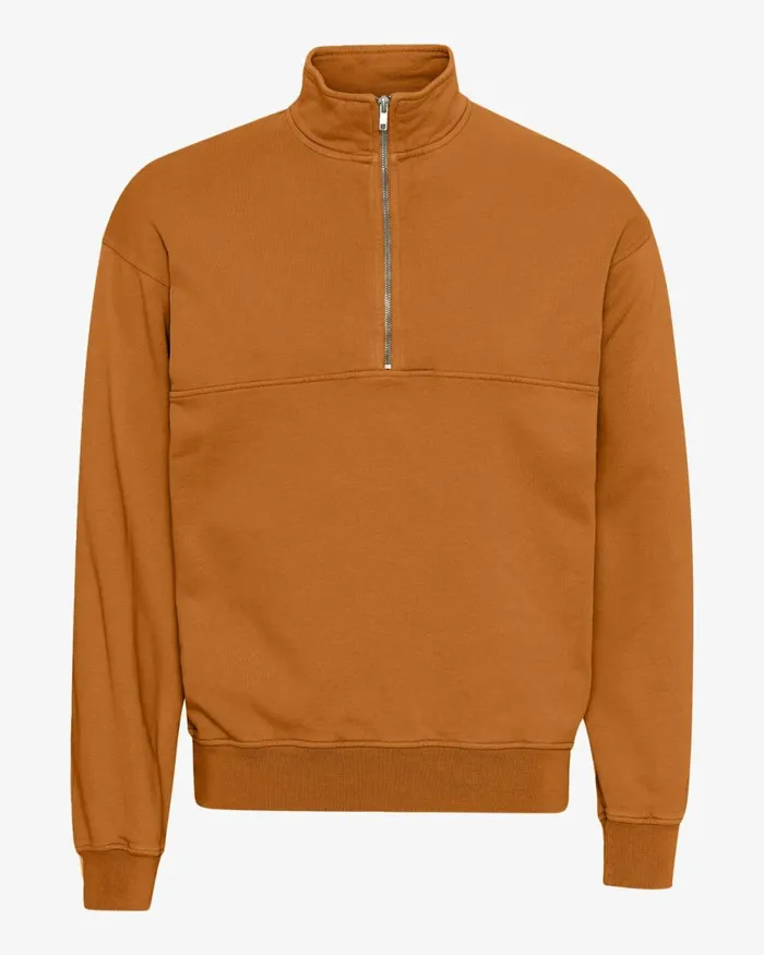 Women Quarter Zips Colorful Standard Organic Quarter Zip Ginger Brown