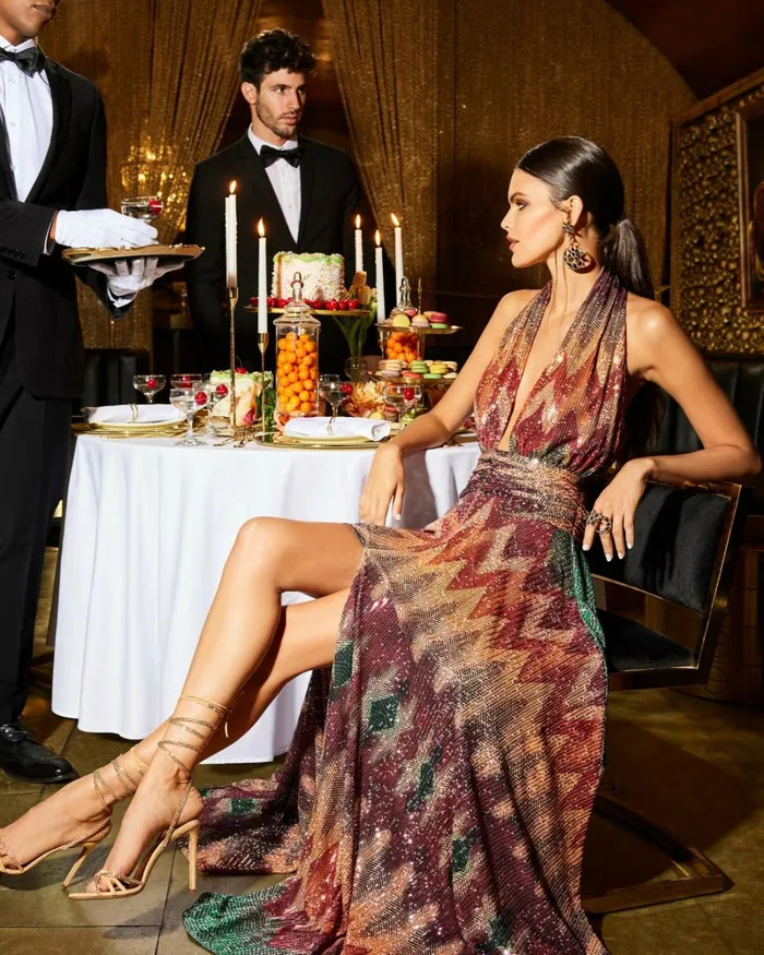 Women Reina Sequin Halter Maxi Dress Chevron Sequin Ramy Brook Dresses Women Reina Sequin Halter Maxi Dress Chevron Sequin Ramy Brook Dresses