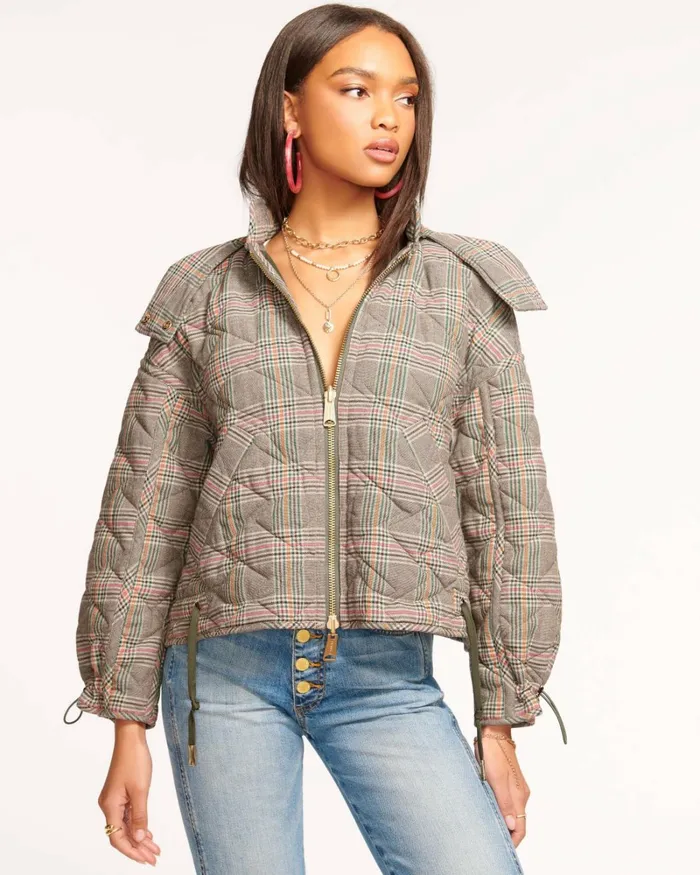 Women Reversible Freya Jacket Spruce Plaid Ramy Brook Jackets Women Reversible Freya Jacket Spruce Plaid Ramy Brook Jackets