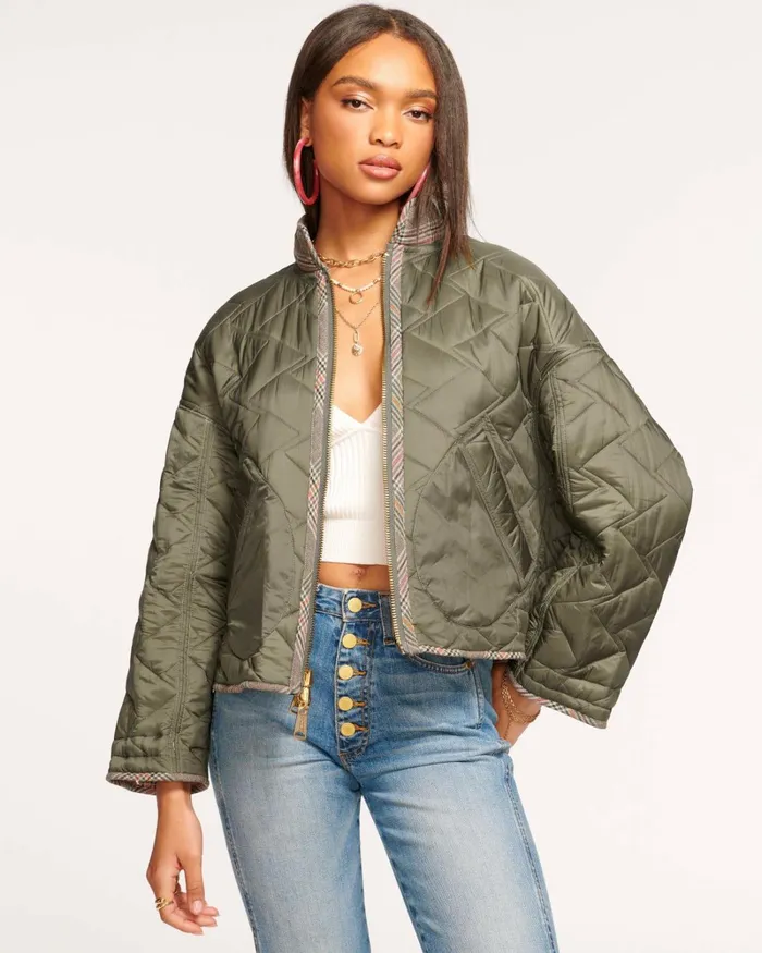 Women Reversible Freya Jacket Spruce Plaid Ramy Brook Jackets Women Reversible Freya Jacket Spruce Plaid Ramy Brook Jackets