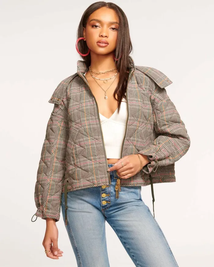Women Reversible Freya Jacket Spruce Plaid Ramy Brook Jackets Women Reversible Freya Jacket Spruce Plaid Ramy Brook Jackets