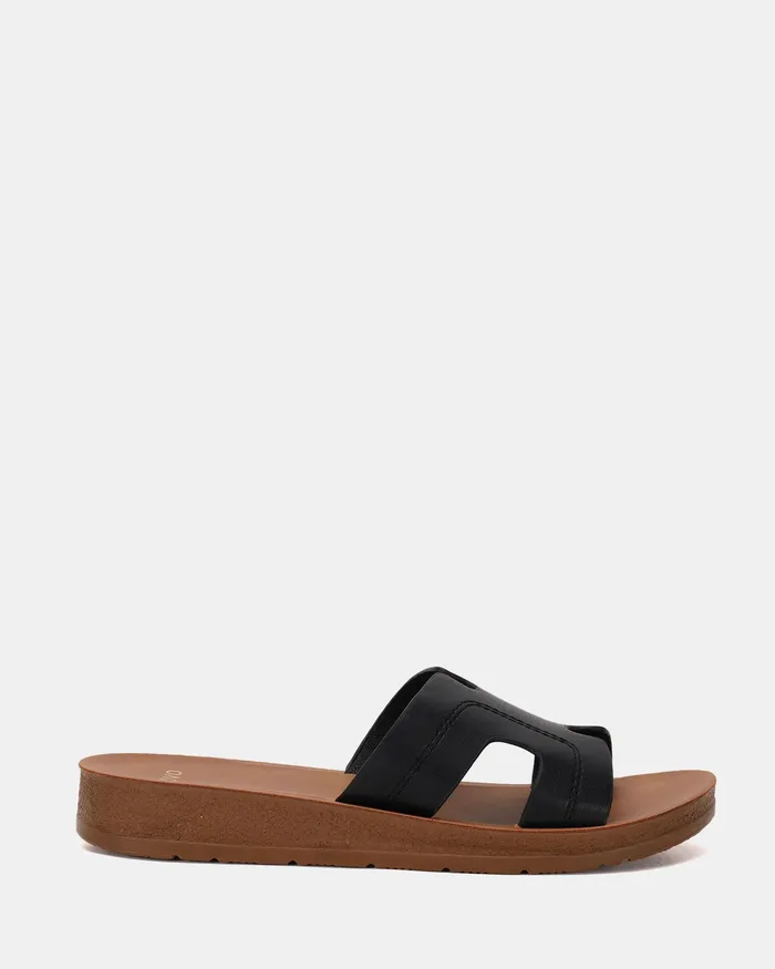 Women RYLEIGH BLACK Sandals Slides NOVO Shoes