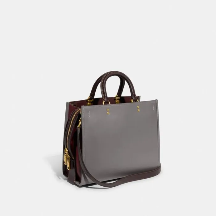 Women Satchels and Top Handles Coach Rogue In Colorblock Brassheather Grey Multi
