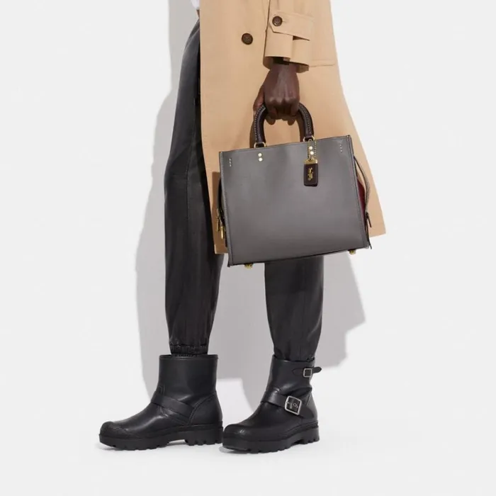 Women Satchels and Top Handles Coach Rogue In Colorblock Brassheather Grey Multi