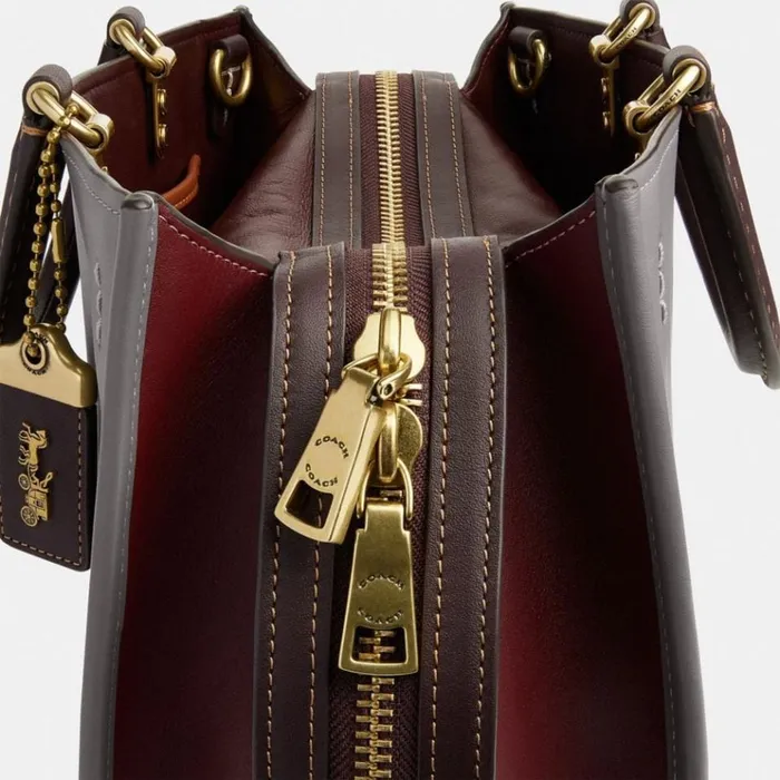 Women Satchels and Top Handles Coach Rogue In Colorblock Brassheather Grey Multi