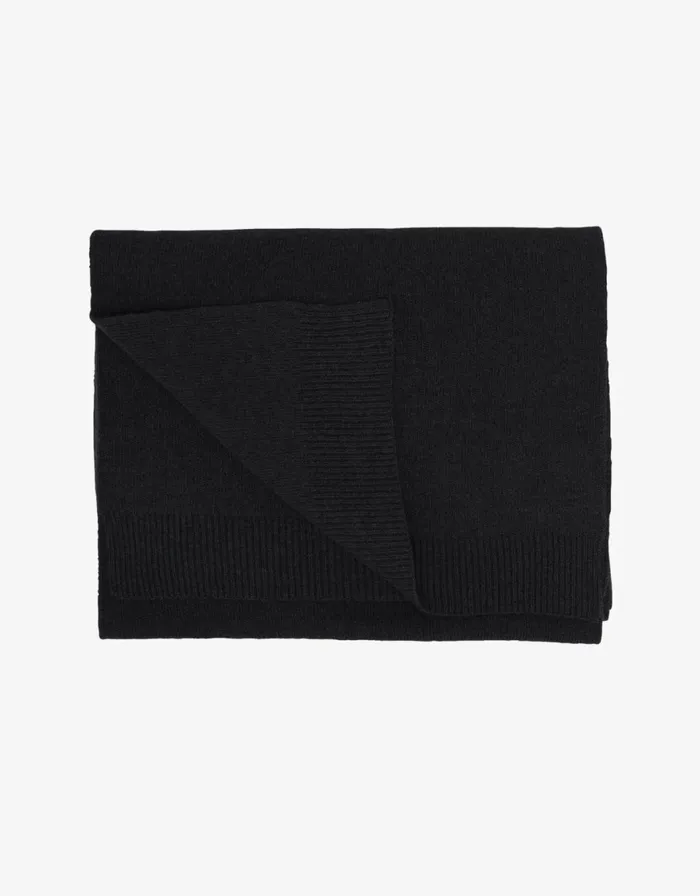 Women Scarves Colorful Standard Merino Wool Scarf Deep Black