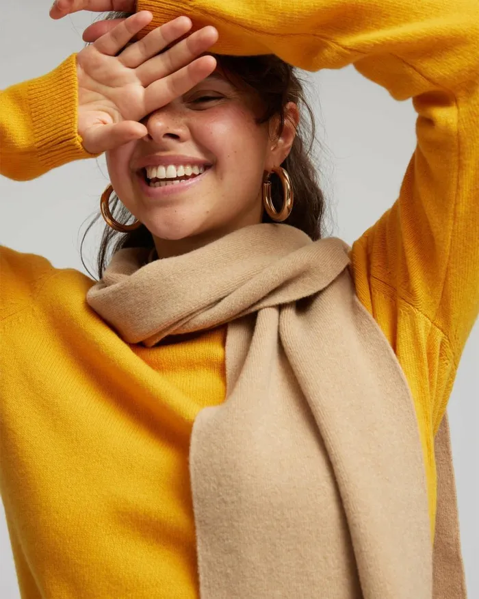 Women Scarves Colorful Standard Merino Wool Scarf Sandstone Orange