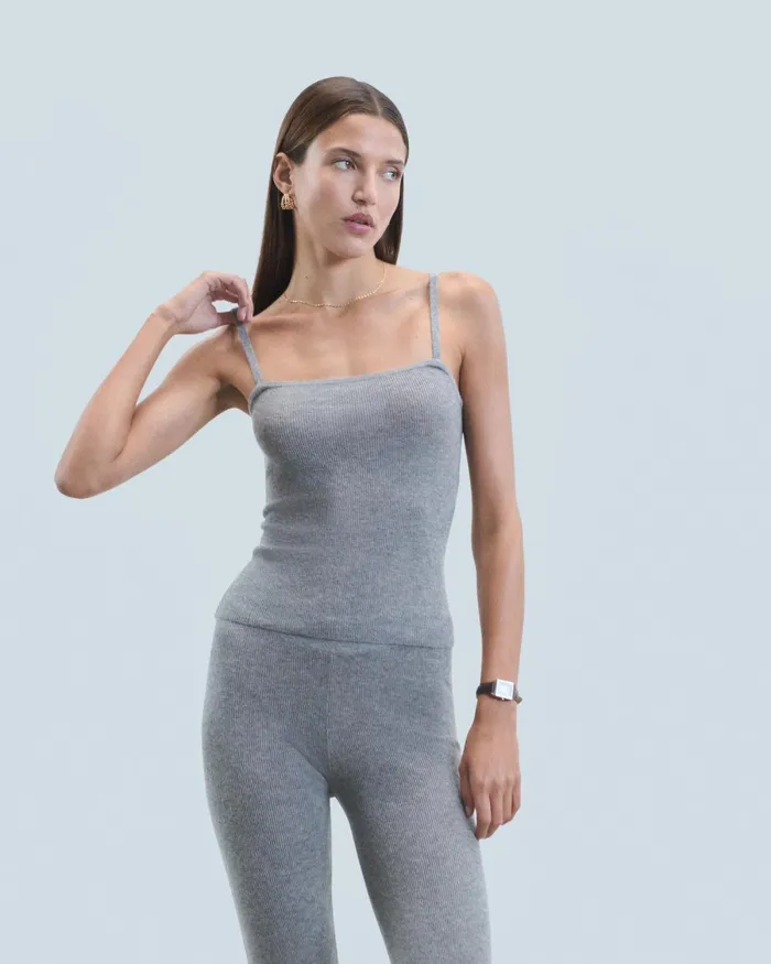 Women Shirts TShirts and Tops From Future Second Skin Strap Top Dark Heather Gray