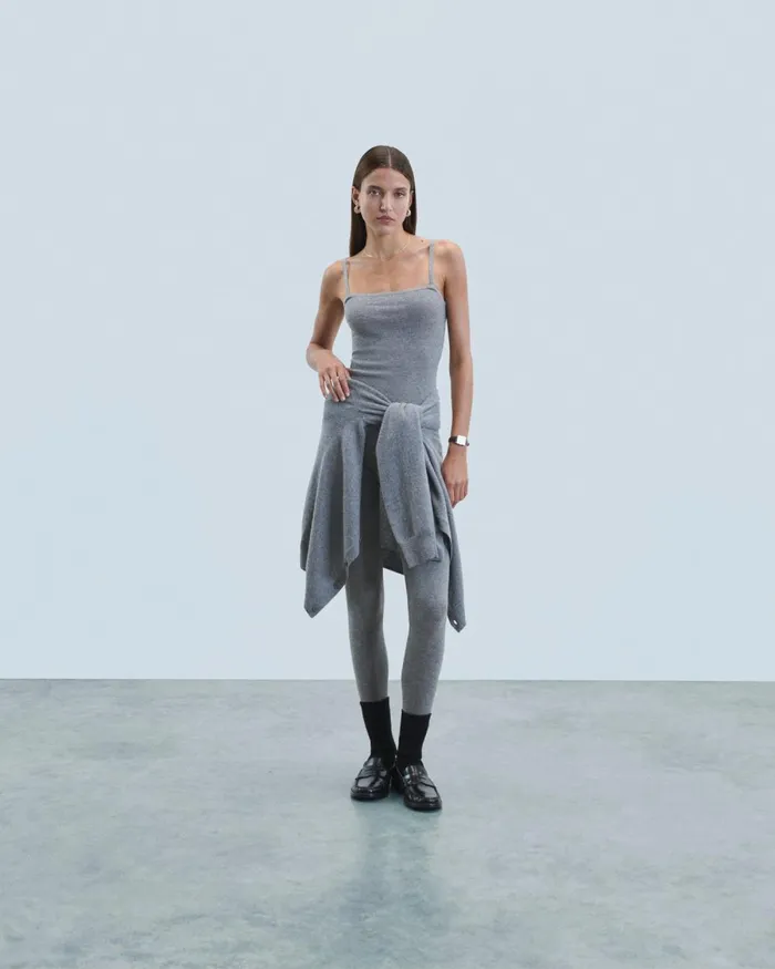 Women Shirts TShirts and Tops From Future Second Skin Strap Top Dark Heather Gray