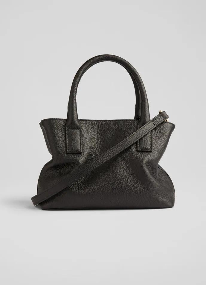 Women Shoulder Bags LKBennett Lilith Black Grainy Leather Mini Tote Bag Women Shoulder Bags LKBennett Lilith Black Grainy Leather Mini Tote Bag