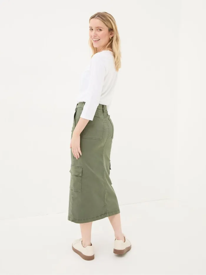 Women Skirts Fat Face Lara Green Cargo Midi Skirt