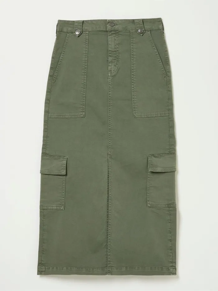 Women Skirts Fat Face Lara Green Cargo Midi Skirt