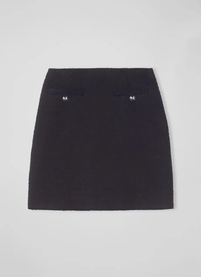 Women Skirts LKBennett Charlie Black Tweed Trim Skirt Black Women Skirts LKBennett Charlie Black Tweed Trim Skirt Black