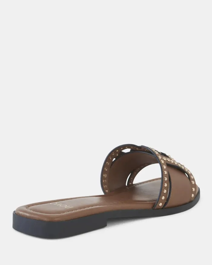 Women Slides NOVO Shoes SCANDI TAN Sandals