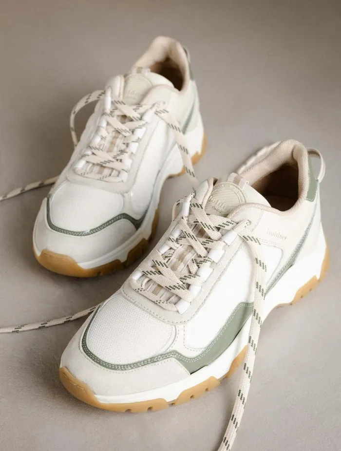 Women Sneakers Bobbies Kiwa White and Glazed Sage