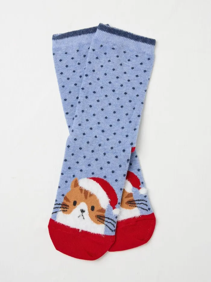 Women Socks and Tights Fat Face Blue Cat In A Hat Socks 1 Pack