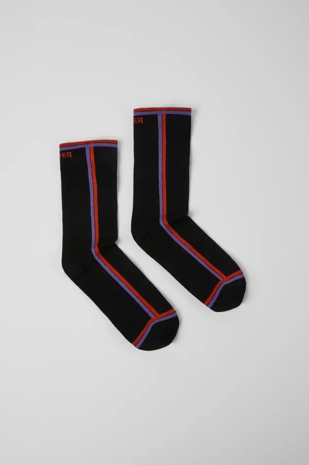 Women Socks Black Socks With PYRATEX Camper Socks