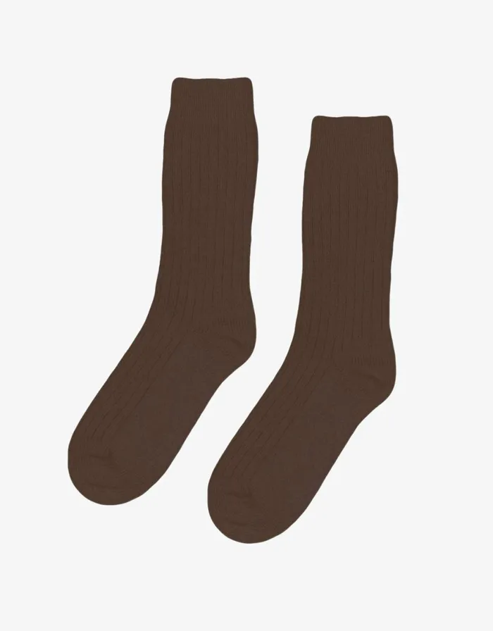 Women Socks Colorful Standard Merino Wool Blend Sock Coffee Brown
