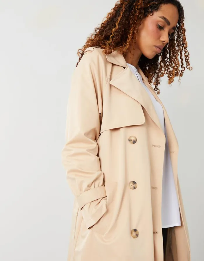 Women Stone Double Breasted Trench Coat Threadbare Coats Women Stone Double Breasted Trench Coat Threadbare Coats