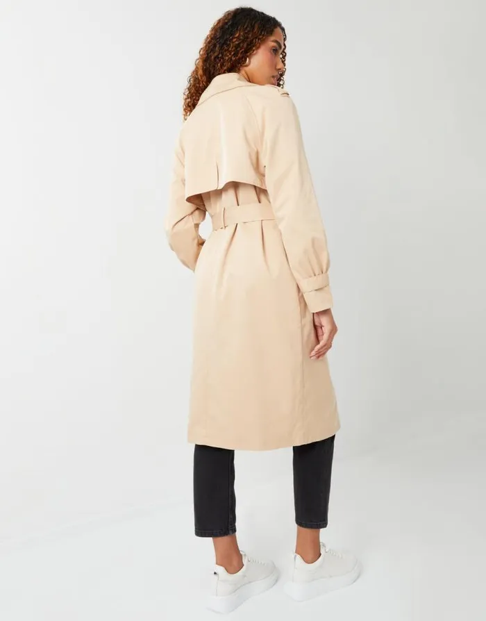 Women Stone Double Breasted Trench Coat Threadbare Coats Women Stone Double Breasted Trench Coat Threadbare Coats