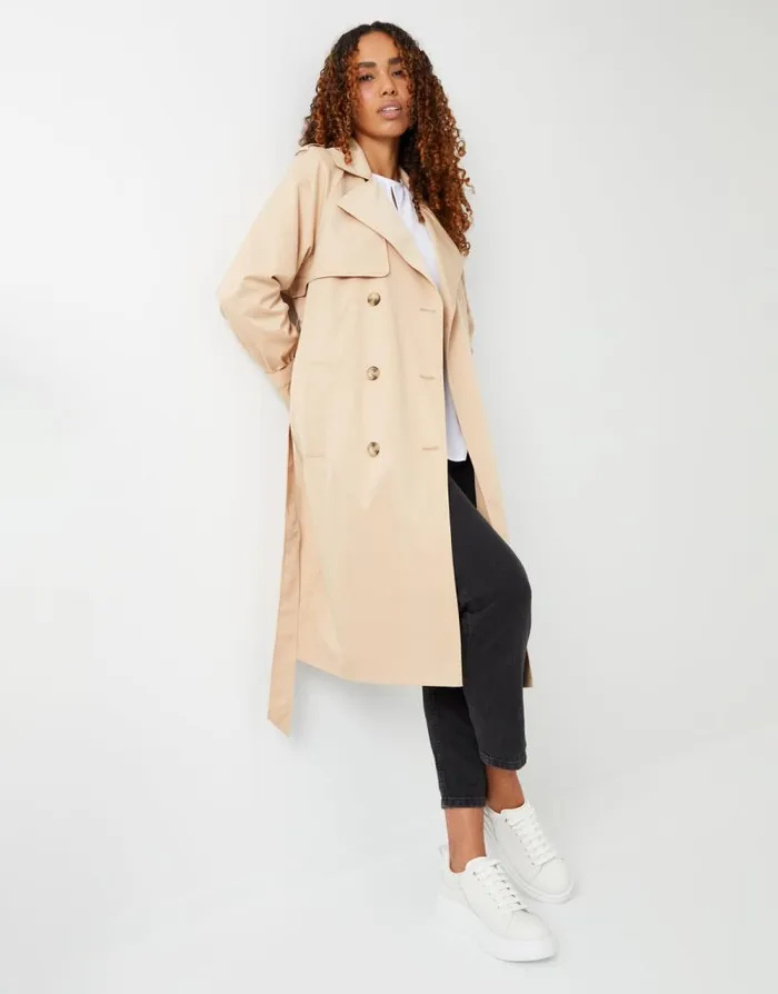 Women Stone Double Breasted Trench Coat Threadbare Coats Women Stone Double Breasted Trench Coat Threadbare Coats