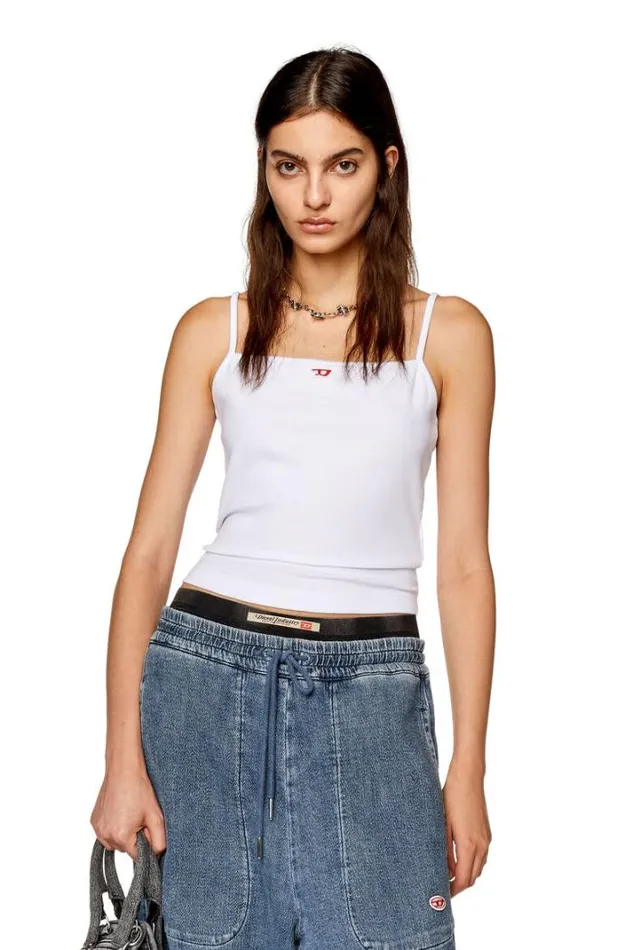 Women THopD White Diesel Tshirts And Tops
