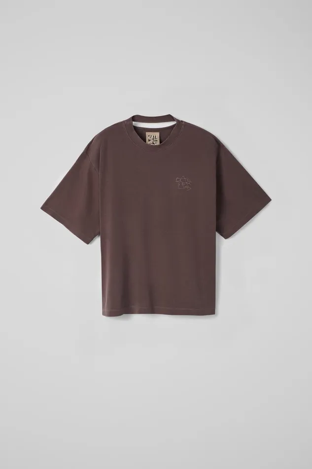 Women TShirt Dusty Brown Organic Cotton TShirt Camper Jersey Women TShirt Dusty Brown Organic Cotton TShirt Camper Jersey