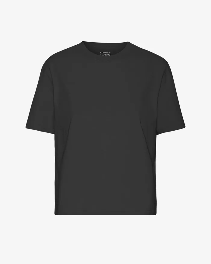 Women TShirts Colorful Standard Organic Boxy Crop Tee Deep Black