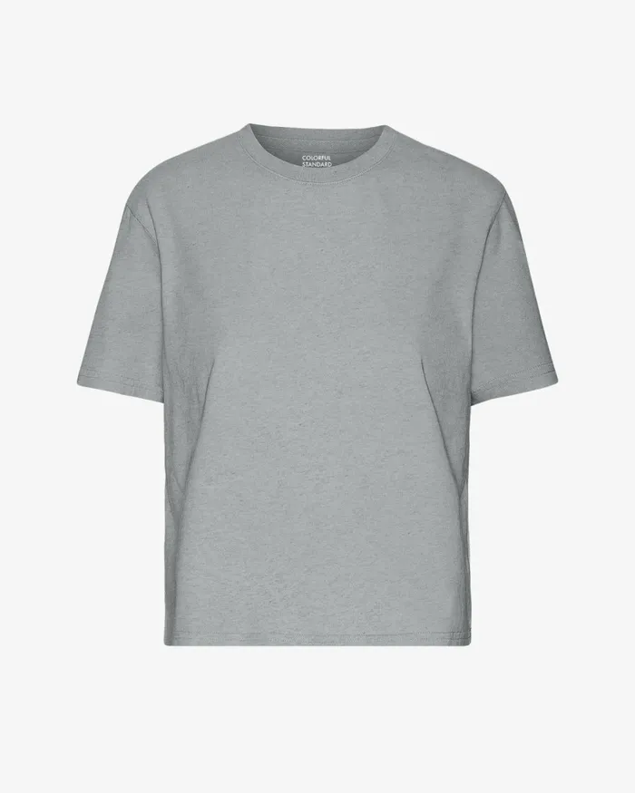 Women TShirts Colorful Standard Organic Boxy Crop Tee Heather Grey