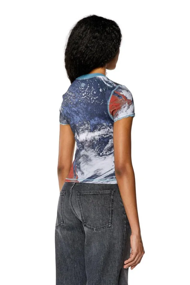 Women TSkinzyLace Blue Diesel Tshirts And Tops