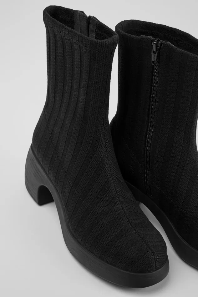 Women Thelma TENCEL Black TENCEL Lyocell Boots Camper Ankle Boots