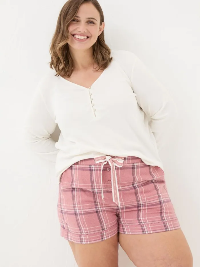 Women Tops and TShirts Fat Face Ivory Lila Henley TShirt