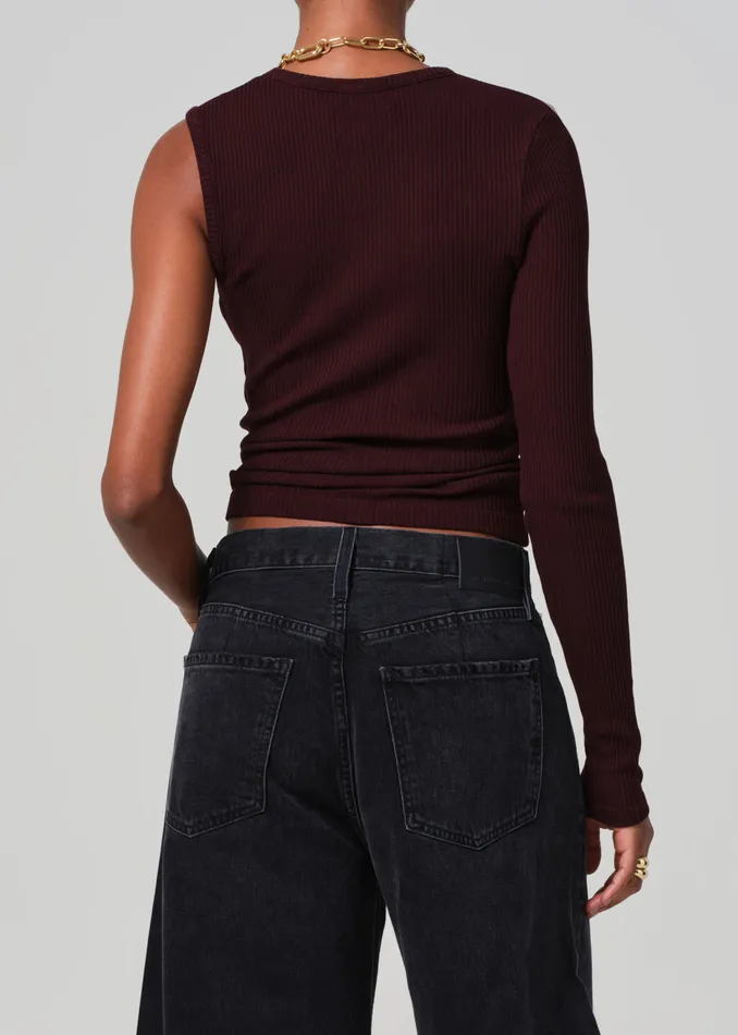 Women Tops Citizens Of Humanity Fellina One Sleeve In Burgundy