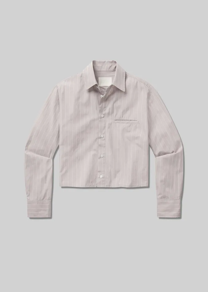 Women Tops Citizens Of Humanity Fino Cropped Shirt In Tailor Grey Stripe