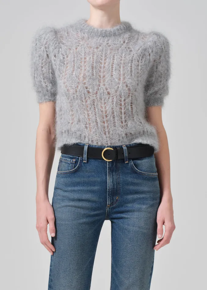 Women Tops Citizens Of Humanity Odette Puff Sleeve Sweater In Heather Grey