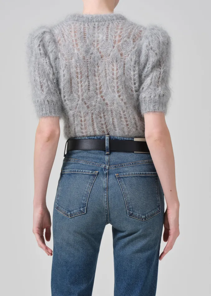 Women Tops Citizens Of Humanity Odette Puff Sleeve Sweater In Heather Grey