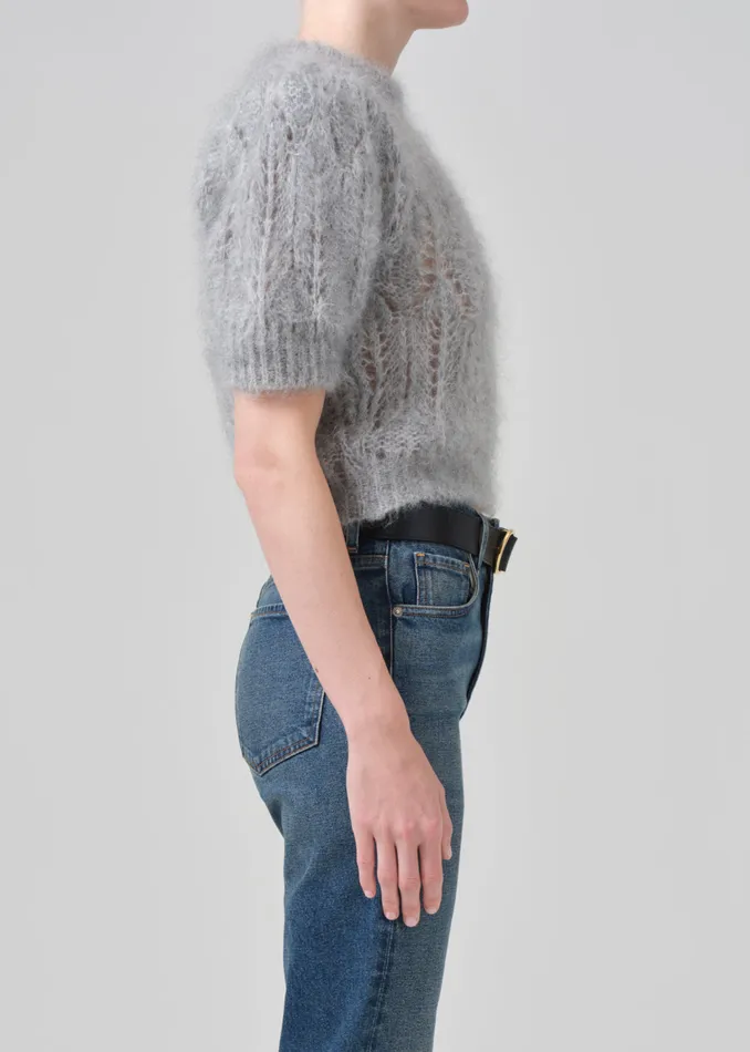 Women Tops Citizens Of Humanity Odette Puff Sleeve Sweater In Heather Grey