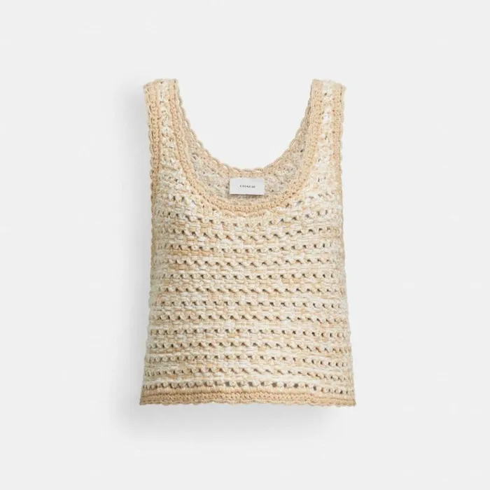Women Tops Coach Neutral Knit Tank Neutral