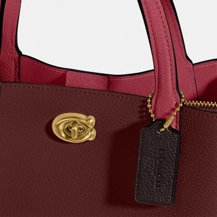 Women Totes and Carryalls Coach Willow Tote 24 In Colorblock Brasswine