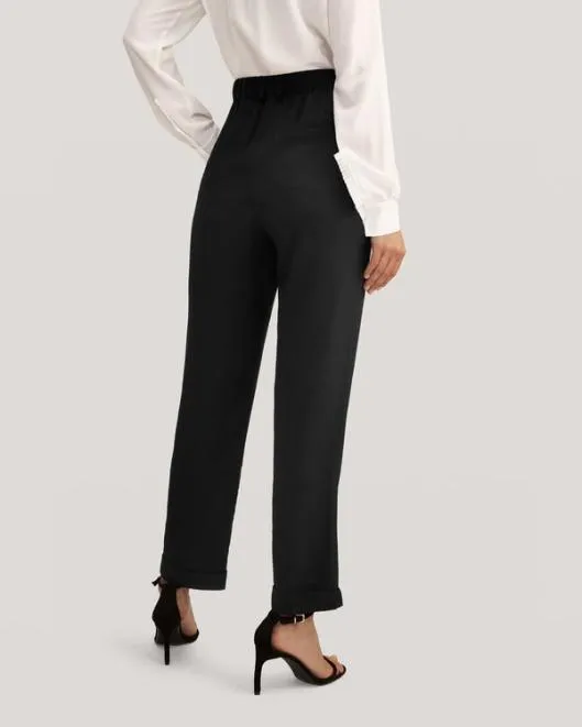 Women Tucked Tapered Silk Pants Women Lilysilk Essentials