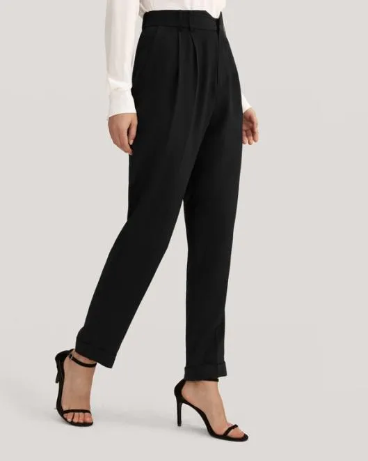 Women Tucked Tapered Silk Pants Women Lilysilk Essentials