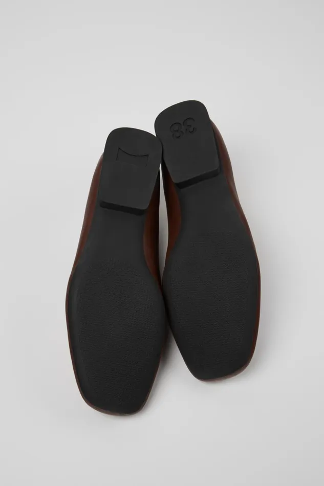 Women Twins Brown Leather Ballerinas Camper Formal Shoes Women Twins Brown Leather Ballerinas Camper Formal Shoes